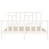 vidaXL Bed Frame without Mattress White King Size Solid Wood Pine