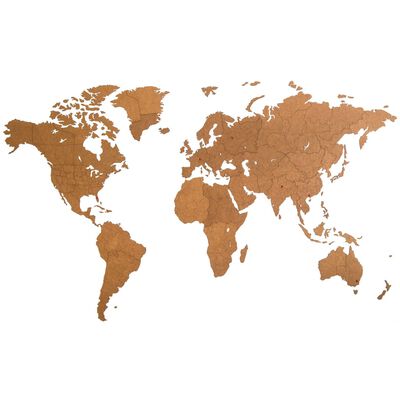 MiMi Innovations Wooden World Map Wall Decoration Giant Brown 280x170 cm