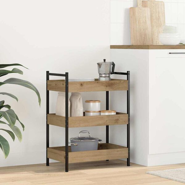 vidaXL Kitchen Trolley Artisan Oak 50 x 30 x 70 cm Engineered Wood