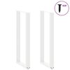 vidaXL Bar Table Legs U-Shaped 2 pcs White 40x(110-111) cm Steel