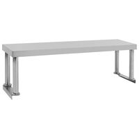 vidaXL Work Table Overshelf 120x30x35 cm Stainless Steel