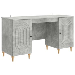 vidaXL Desk Concrete Grey 142.5 x 50 x 75 cm Engineered Wood