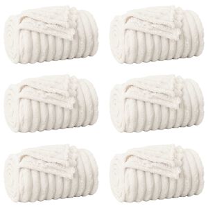 vidaXL Throw Blankets 6 pcs Cream 150 x 130 cm 2.85 kg Fleece
