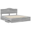 vidaXL Bed Frame with Drawer Grey Sonoma 200 x 200 cm Engineer Wood