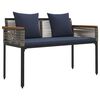 vidaXL Outdoor Furniture Set 4 pcs Grey and Navy Blue PE Rattan