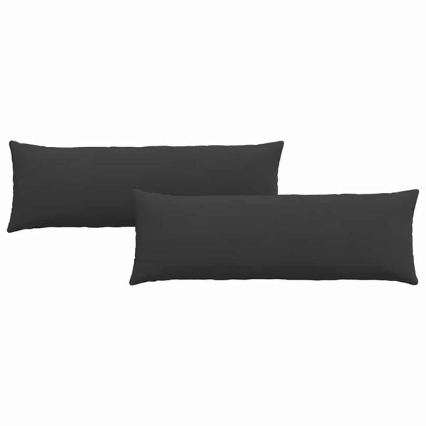 vidaXL Sofa Pillows 2 pcs Black 120 x 40 cm Fabric