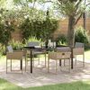 vidaXL Garden Dining Set 5 pcs Beige Poly Rattan