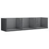 vidaXL CD Wall Shelf High Gloss Grey 75x18x18 cm Engineered Wood