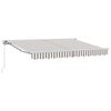 vidaXL Manual Retractable Awning Light Grey and White 4.5 x 3.5 m