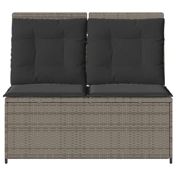 vidaXL Garden Bench Grey Poly Rattan