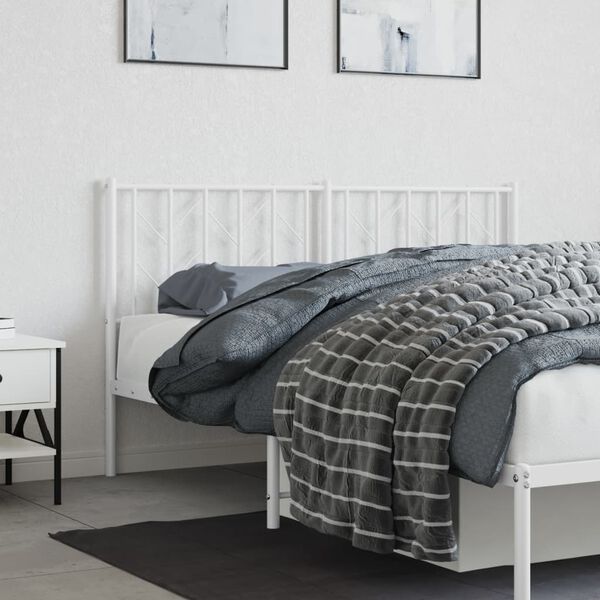 vidaXL Metal Replace Headboard White 150 cm