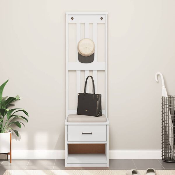 vidaXL Hall Tree SANDNES White 45x40x159.5 cm Solid Wood Pine