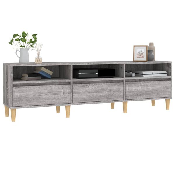 vidaXL TV Cabinet Grey Sonoma 150x30x44.5 cm Engineered Wood