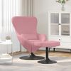 vidaXL Egg Chair with Footstool Pink 63 x 73 x 90 cm Velvet