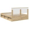 vidaXL Bed Frame with Headboard Sonoma 140 x 190 cm Solid Pine Wood