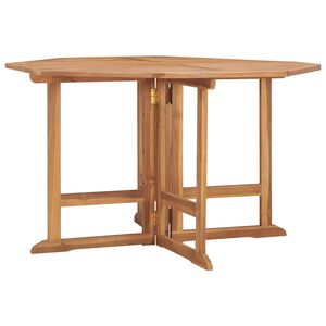 vidaXL Garden Dining Table | Natural Teak | Solid Teak Wood | Compact | Foldable