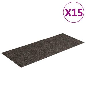 vidaXL Stair Mats Self-adhesive 15 pcs 60x25 cm Anthracite Rectangular