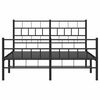 vidaXL Metal Bed Frame without Mattress with Footboard Black 135x190cm