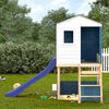 vidaXL Outdoor Playset White and Blue Solid Wood Fir