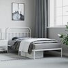 vidaXL Metal Bed Frame without Mattress with Headboard White 107x203cm