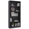 vidaXL 5-Tier Book Cabinet Grey 80x24x175 cm Engineered Wood