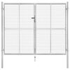 vidaXL Garden Gate Galvanised Steel 306x200 cm Silver