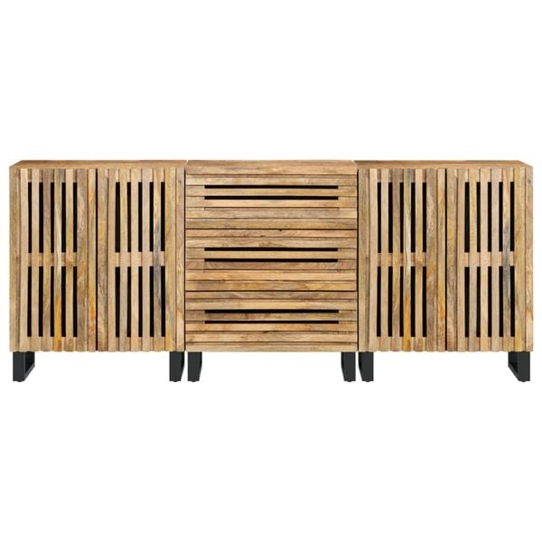 vidaXL Sideboards 3 pcs 60x34x75 cm Solid Wood Rough Mango