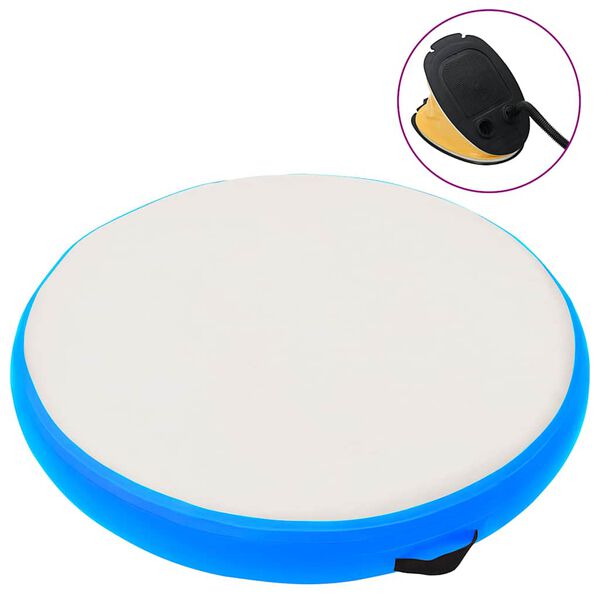 vidaXL Inflatable Gymnastic Mat with Pump 100x100x15 cm PVC Blue