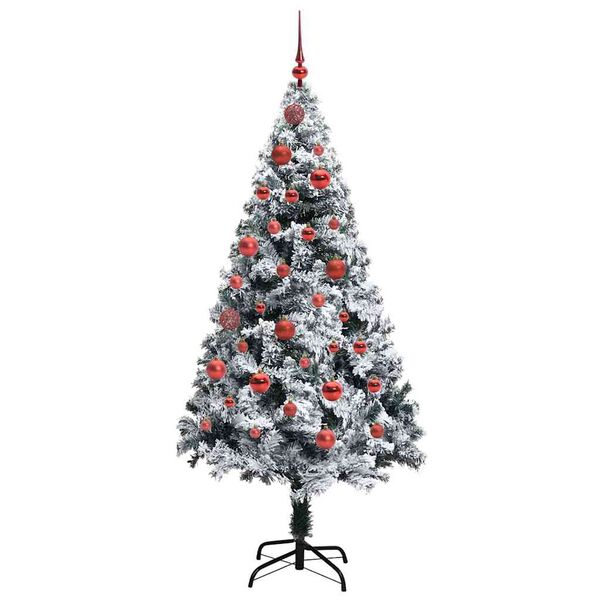vidaXL Artificial Christmas Tree with 150 LEDs with Stand White 150 cm