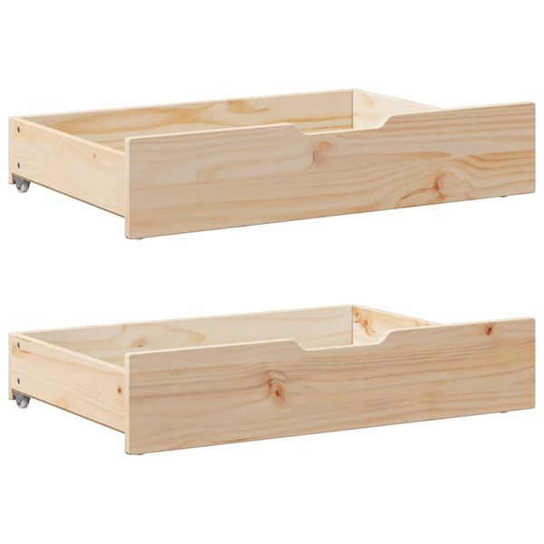 vidaXL Under-Bed Drawers with Wheels 2 pcs 85x55x17 cm Solid Wood Pine