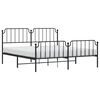 vidaXL Metal Bed Frame without Mattress with Footboard Black 180x200cm