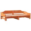 vidaXL Daybed with Trundle without Mattress Wax Brown 80x200 cm Solid Wood