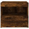 vidaXL Bedside Cabinet with LED Lights Smoked Oak 50x40x45 cm