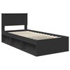 vidaXL Bed Frame with Headboard Black 90 x 190 cm Solid Pine Wood