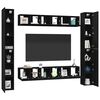 vidaXL 6 Piece TV Cabinet Set Black Engineered Wood