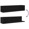 vidaXL Wall Shelves 2 pcs Black 75x16.5x16.5 cm Engineered Wood
