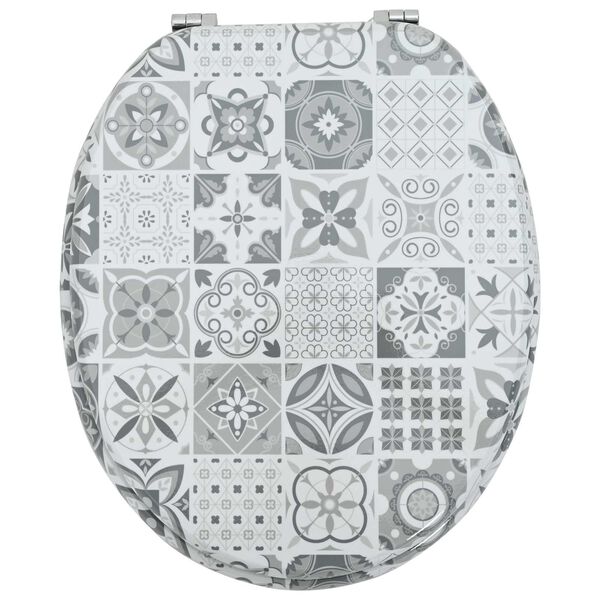 vidaXL Toilet Seat Grey 44 x 38 cm MDF board