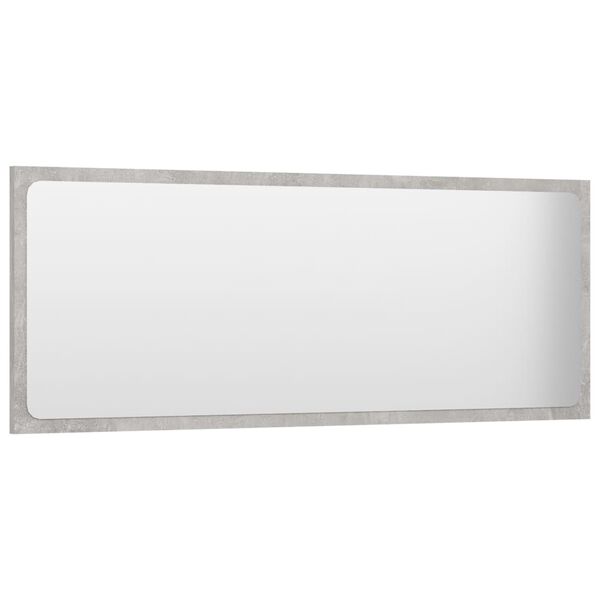 vidaXL Bathroom Mirror Concrete Grey 100x1.5x37 cm Engineered Wood