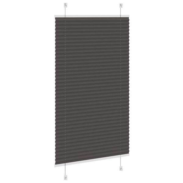 vidaXL Pleated Blind Black 80x150 cm Fabric Width 79.4 cm Polyester