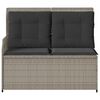 vidaXL Garden Bench with Cushion Light grey Poly rattan