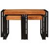 vidaXL Nesting Table 3 pcs Brown and Black Solid Acacia Wood and Metal