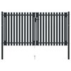 vidaXL Double Door Fence Gate Steel 300x150 cm Anthracite