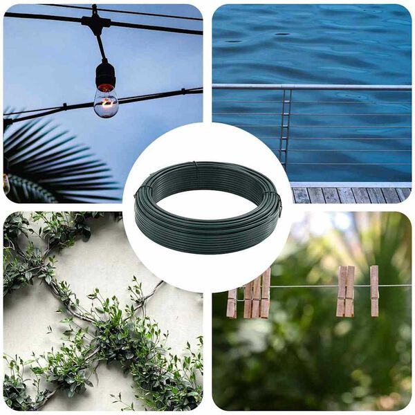 vidaXL Fence Binding Wire Green 25 m Steel