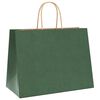 vidaXL Paper Bags 250 pcs with Handles Green 32x17x25 cm