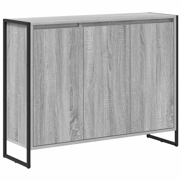 vidaXL Side Cabinet Grey Sonoma 96.5 x 30 x 75 cm Engineered Wood