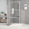 vidaXL Walk-in Shower Wall White 90x195 cm Clear ESG Glass