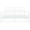 vidaXL Metal Bed Frame without Mattress with Footboard White 183x203cm
