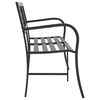 vidaXL Twin Garden Bench 246 cm Black Steel