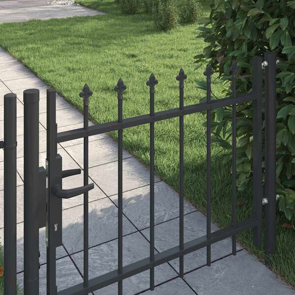 vidaXL Fence Gate Grey 100 x 75 cm Powder coated steel
