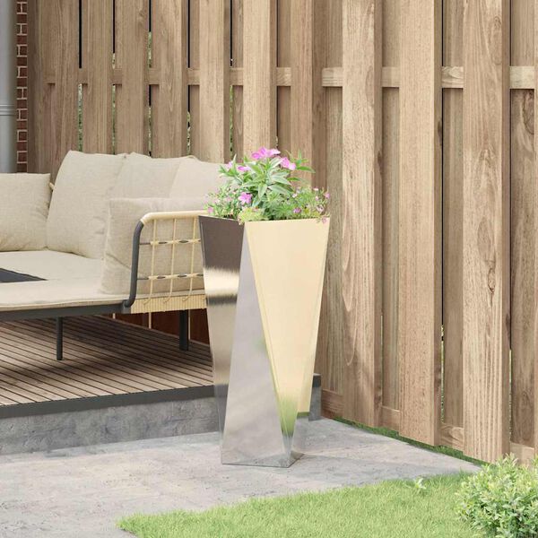 vidaXL Planter Silver 30 x 30 x 75 cm Stainless Steel